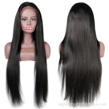 Factory dropshipping human remy cuticle aligned brazilian hair full lace wig 32 inches